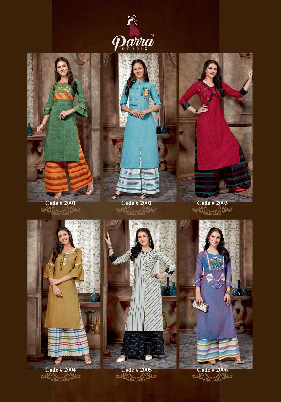 Aliya Vol-2 Parra Studio Silk Cotton Palazzo Kurti Catalog Aliya Vol-2 Parra Studio Silk Cotton Palazzo Kurti Catalog